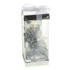 Свеча гелевая "Три цветка", цвет серебро - Фото 2