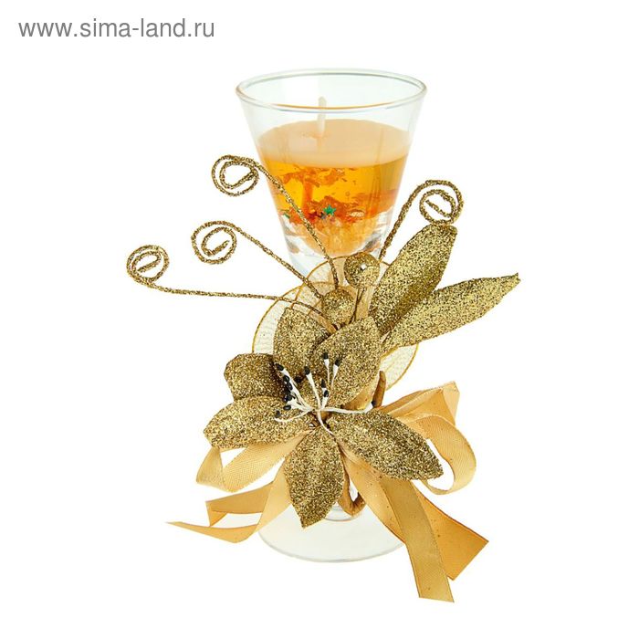 Свеча гелевая "Лепестки", цвет золото - Фото 1