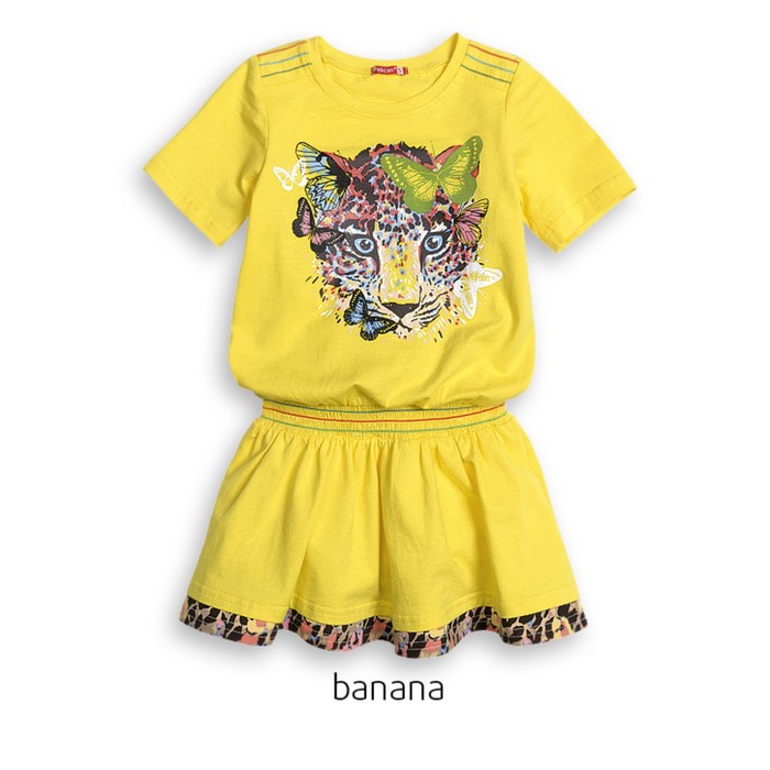 Платье для девочек, рост 92 см, цвет banana