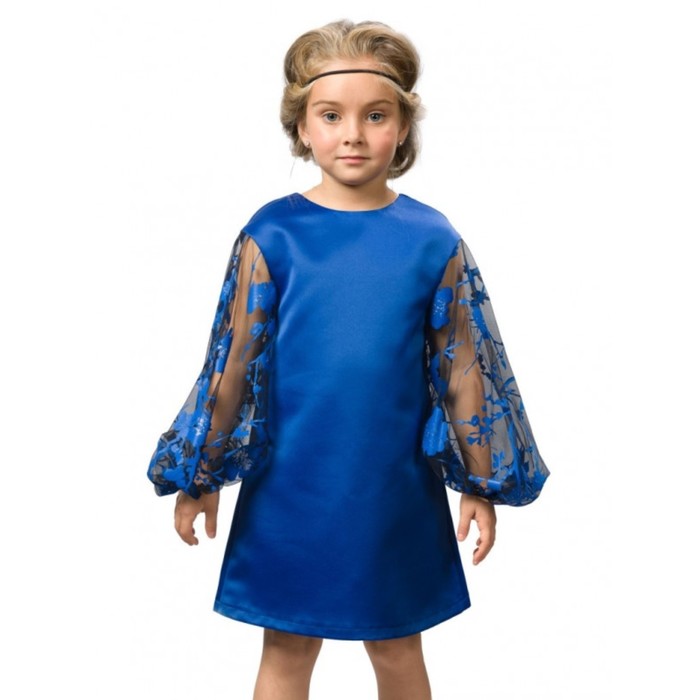 Платье для девочек, рост 98 см, цвет индиго