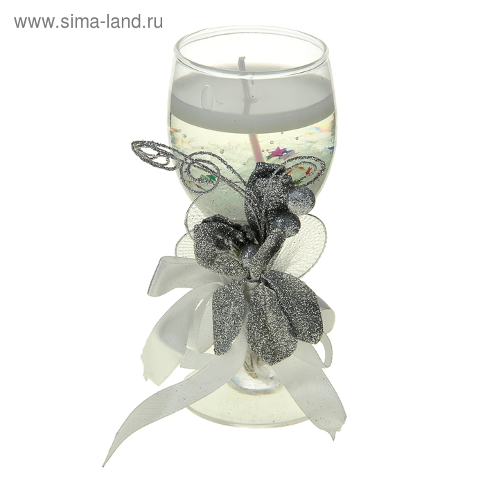 Свеча гелевая "Лепестки", цвет серебро - Фото 1