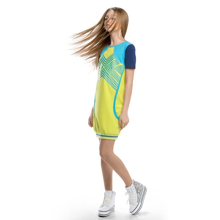 Платье для девочек, рост 116 см, цвет lime - Фото 1