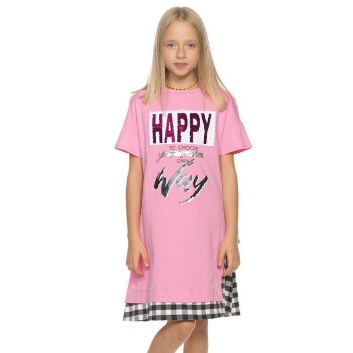 Платье для девочек, рост 116 см, цвет розовый - Фото 1