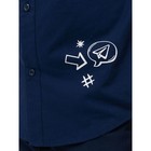 Рубашка для мальчиков с коротким рукавом Pelican, рост 134 см, цвет темно-синий - Фото 2