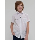 Рубашка для мальчиков с коротким рукавом Pelican, рост 158 см, цвет белый - Фото 4