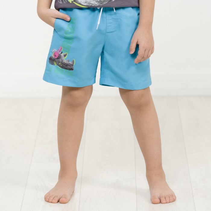 Шорты купальные для мальчика, рост  98 см, цвет голубой - Фото 1
