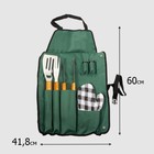 Набор для барбекю: сумка-фартук, вилка, лопатка, щипцы, солонка, перечница, перчатка - Фото 9