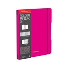 Тетрадь А5+, 2х48 листов в клетку ErichKrause "FolderBook Neon", в съёмной пластиковой обложке, на резинке, блок офсет, белизна 100%, розовая - Фото 2