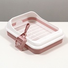 Туалет «Лекси» для кошек, с решёткой и совком 45×36×15 см, розовый - Фото 2