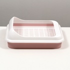 Туалет «Лекси» для кошек, с решёткой и совком 45×36×15 см, розовый - Фото 3