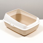 Лоток для кошек без сетки 50.5×39×23 см, бежевый - Фото 2