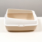 Лоток для кошек без сетки 50.5×39×23 см, бежевый - Фото 3