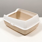 Лоток для кошек без сетки 50.5×39×23 см, бежевый - Фото 4