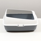 Лоток для кошек без сетки 50.5×39×23 см, серый - Фото 3