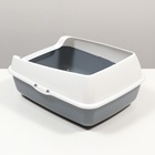 Лоток для кошек без сетки 50.5×39×23 см, серый - Фото 4