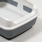 Лоток для кошек совок+ сетка 50.5×39×23 см, серый - Фото 6