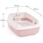 Лоток для кошек совок+ сетка 50.5×39×23 см, розовый - Фото 5