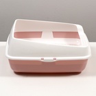 Лоток для кошек совок+ сетка 50.5×39×23 см, розовый - Фото 7