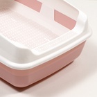 Лоток для кошек совок+ сетка 50.5×39×23 см, розовый - Фото 8