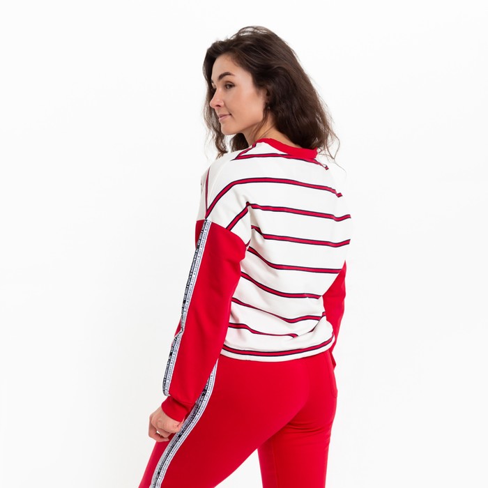 Костюм повседневный женский (лонгслив и брюки), цвет красный, размер 42 (S) 54396