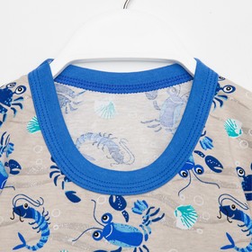 

Футболка для мальчика, цвет бежевый/крабы, рост 110