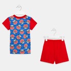Костюм (футболка, шорты) для мальчика, цвет синий/мопсы, рост 86 - фото 43724458
