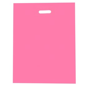Пакет полиэтиленовый с вырубной ручкой, Розовый 40-50 См, 30 мкм
