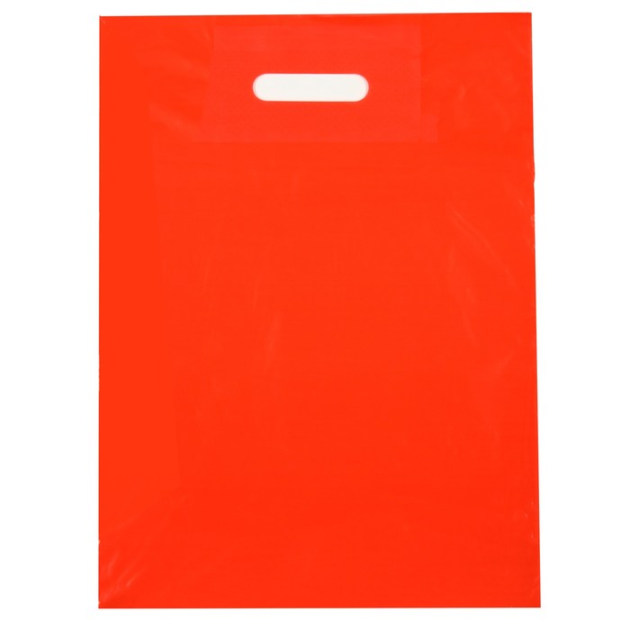 Пакет полиэтиленовый с вырубной ручкой, Красный 30-40 См, 30 мкм