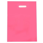 Пакет полиэтиленовый с вырубной ручкой, Розовый 30-40 См, 30 мкм - Фото 1
