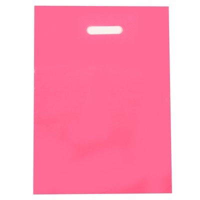 Пакет полиэтиленовый с вырубной ручкой, Розовый 30-40 См, 30 мкм