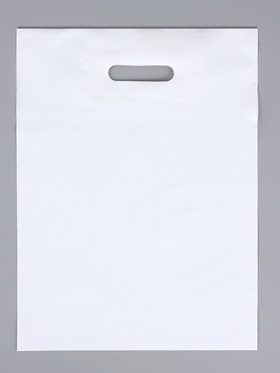 Пакет полиэтиленовый с вырубной ручкой, Белый 30-40 См, 50 мкм (комплект 50 шт)