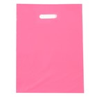 Пакет полиэтиленовый с вырубной ручкой, Розовый 30-40 См, 50 мкм - Фото 1