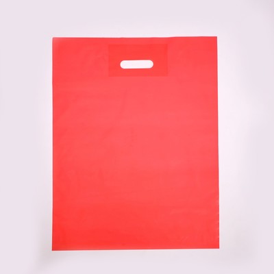 Пакет полиэтиленовый с вырубной ручкой, Красный 30-40 См, 50 мкм