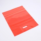 Пакет полиэтиленовый с вырубной ручкой, Красный 30-40 См, 50 мкм - Фото 2