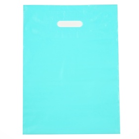 Пакет полиэтиленовый с вырубной ручкой, Бирюзовый 30-40 См, 50 мкм (комплект 50 шт)