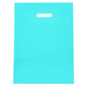 Пакет полиэтиленовый с вырубной ручкой, Бирюзовый 30-40 См, 70 мкм (комплект 50 шт)