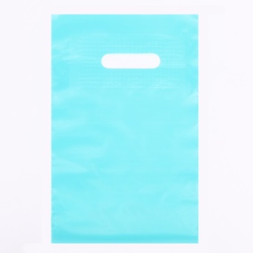 Пакет полиэтиленовый с вырубной ручкой, Бирюзовый 20-30 См, 50 мкм (комплект 50 шт)