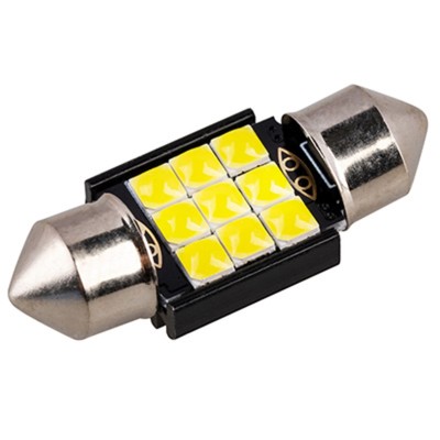 Лампа светодиодная Skyway T11 (C5W), 12 В, 9 SMD диодов, 1-конт, 31 мм, белая