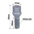 Болт колесный, SKYWAY, M12х1,25х28 конус, ключ 17мм, цинк, L=55мм, набор 20 шт 7937893 - фото 314222138