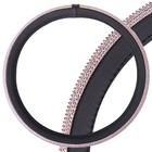 Оплетка SKYWAY, Crystal-2 M, черная экокожа, розовые стразы - Фото 1