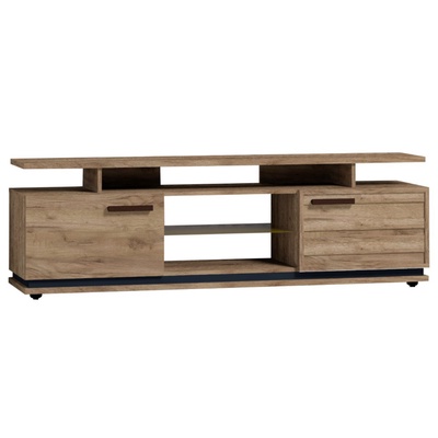 Тумба ТВ Nature 3, 1680×416×537 мм, цвет дуб табачный craft/чёрный