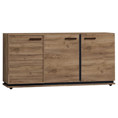 Тумба Nature 5, 1714×445×833 мм, цвет дуб табачный craft/чёрный