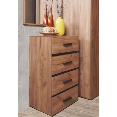 Комод напольный Nature 45, 600×434×1001 мм, цвет дуб табачный craft/чёрный