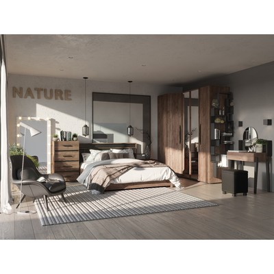 Комод напольный Nature 45, 600×434×1001 мм, цвет дуб табачный крафт/чёрный