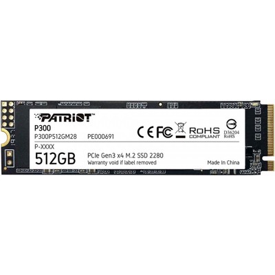 Накопитель SSD Patriot P300P512GM28 P300 M.2 2280, 512 Гб. PCI-E x4