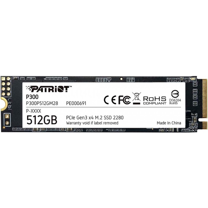 Накопитель SSD Patriot P300P512GM28 P300 M.2 2280, 512 Гб. PCI-E x4 - Фото 1
