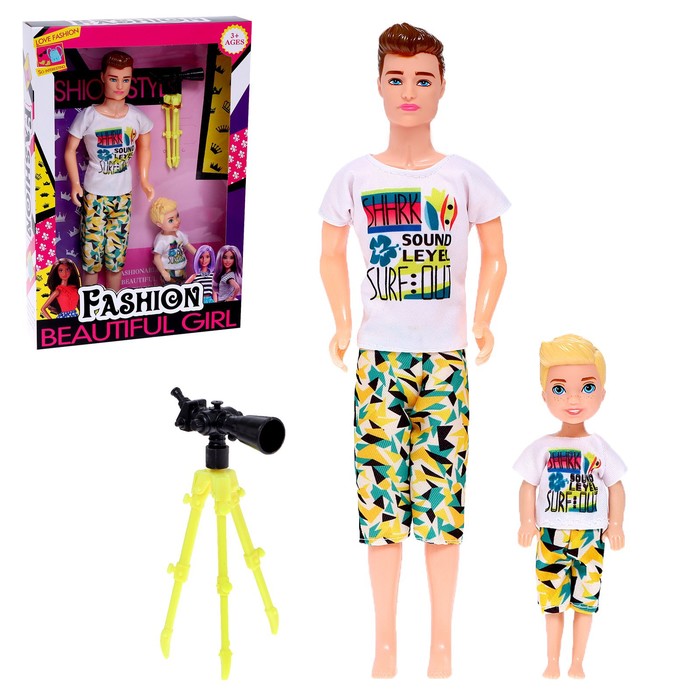 Набор кукол «Алекс с сыном» с аксессуарами, МИКС 54404