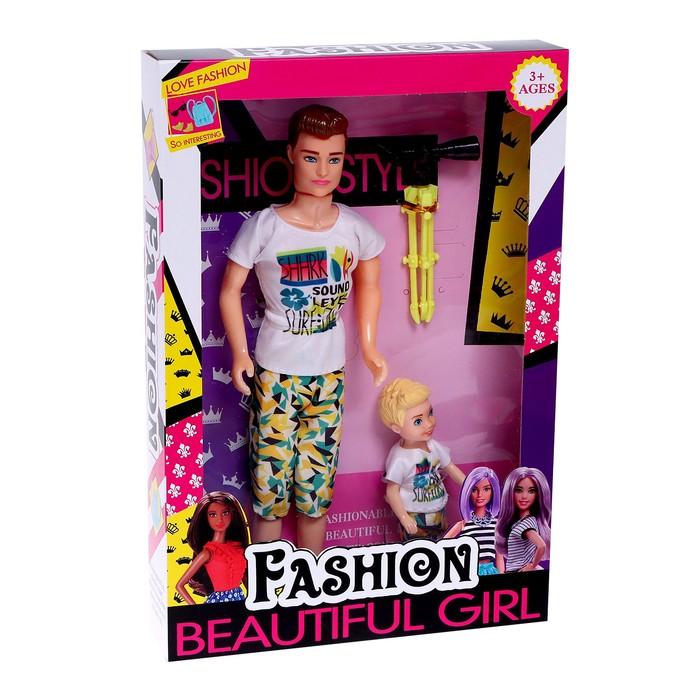 Набор кукол «Алекс с сыном» с аксессуарами, МИКС 54404