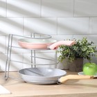 Подставка для хранения сковородок, 4-х ярусная, 28×23×22 см, цвет хром - фото 24214355