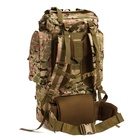 Рюкзак тактический туристический Adventure, 70 л, с карманами, расцветка мультикам, бежевый/хаки - Фото 3